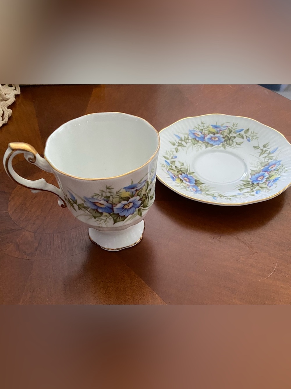 Vintage Rosina Fine Bone China Teacup & Saucer Set - Wild Flowers